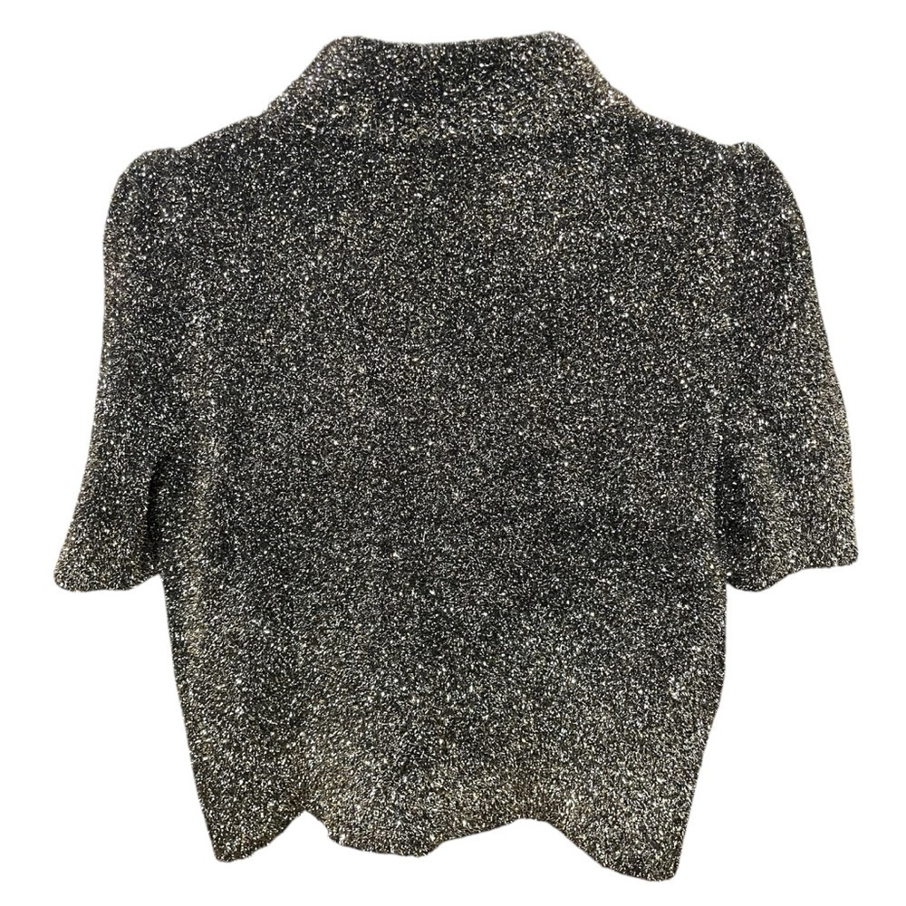Kate Spade Black and Gold Metallic Dashing Beauty Textured Sweater Top - Picture 4 of 10